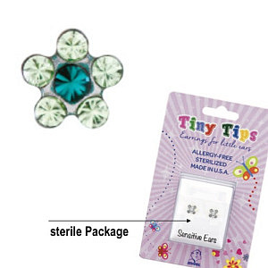TinyTips, Daisy Peridot-Emerald, 5 mm, Chirurgenstahl weiss