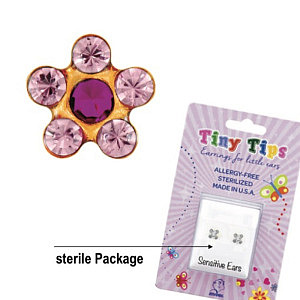 TinyTips, Daisy Rosa-Fuchsia, 5 mm, Chirurgenstahl vergoldet