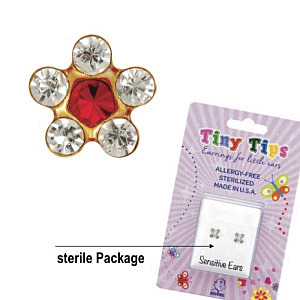 TinyTips, Daisy Kristall-Rosa, 5 mm, Chirurgenstahl vergoldet