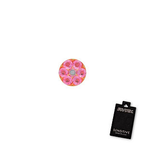 Mini Daisy Rosa-Kristall irisierend, 3 mm, KURZER STIFT, Chirurgenstahl vergoldet