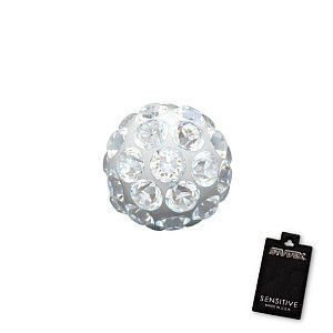 Fireball Kristall, 4.5 mm, Chirurgenstahl weiss