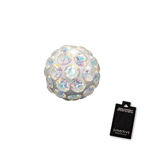 Fireball irisierender Kristall, 4.5 mm, Chirurgenstahl weiss