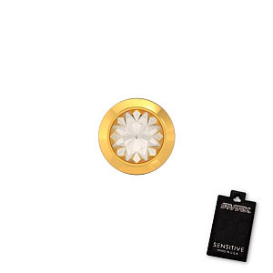 Bezel mit Kristall, 4 mm, Stein 3 mm, Chirurgenstahl vergoldet