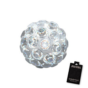 Fireball Kristall, 6 mm, Chirurgenstahl weiss