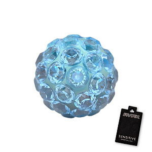 Fireball Aquamarin, 6 mm, Chirurgenstahl weiss