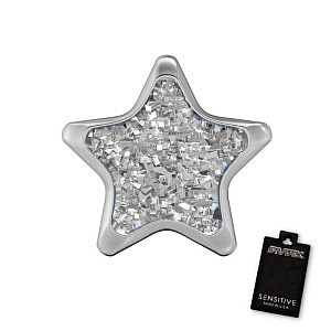 Stern Glitter weiss, 6.5 mm, Chirurgenstahl weiss
