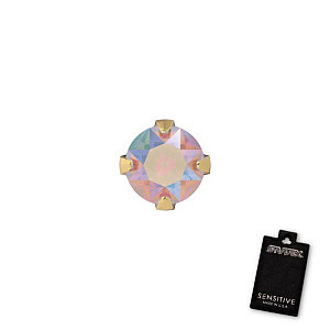 Tiffany Light Rosa Shimmer, 4 mm, Stein 3 mm, Chirurgenstahl vergoldet