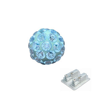 Fireball Aquamarin, 4.5 mm, Chirurgenstahl weiss
