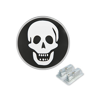 Totenkopf, 5.5 mm, Chirurgenstahl weiss
