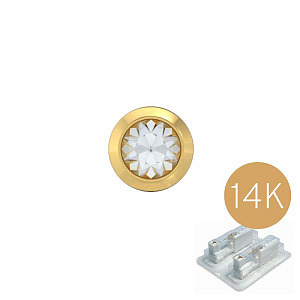Bezel mit Kristall, 4 mm, Stein 3 mm, 14K Gelbgold