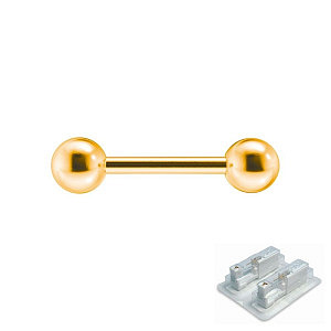 Barbell Kugel, 4 mm, Chirurgenstahl vergoldet