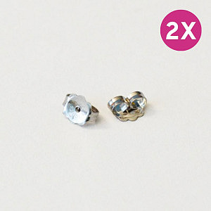 Verschluss (Paar), S75, 18K Gold weiss rhodiniert